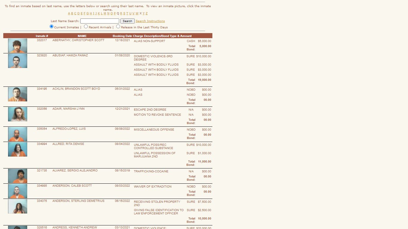 Shelby County Sheriff's Office - Inmate Listing